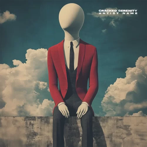 Cracked Serenity - Dramatic Music Album Cover Art - a person wearing a suit and tie