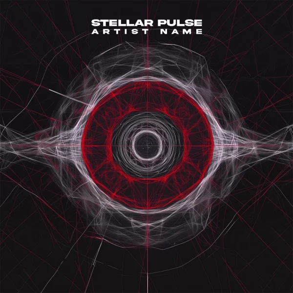 Stellar Pulse - Futuristic Music Album Cover - a red and white circular pattern