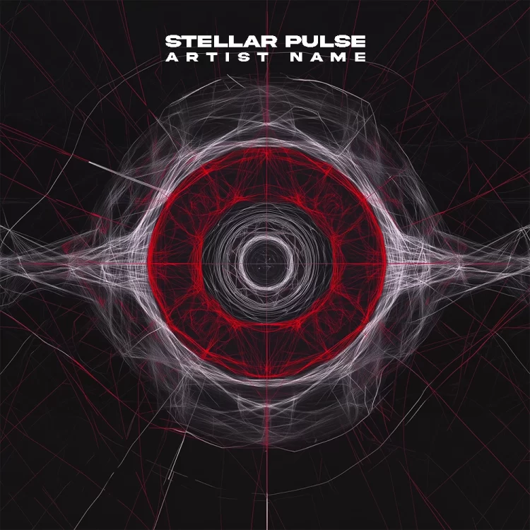 Stellar Pulse - Futuristic Music Album Cover - a red and white circular pattern