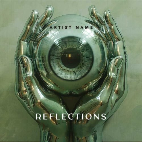 Reflections Album Cover - Reflective and Introspective Design - a silver hands holding a sphere with a large eye