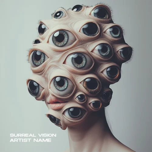 Surreal Vision - Dreamlike Music Album Cover a woman with many eyes on her head