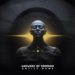 Answers Of Freedom Pre-made Cover Art depicts a man radiating a golden light, symbolizing freedom.