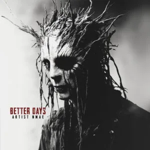 dark forest creature album cover art - Better Days black metal pagan design for metal and gothic artists