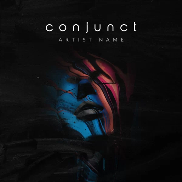 Conjunct Premade Album Cover - atmospheric design for electronic and ambient music. a close up of a face