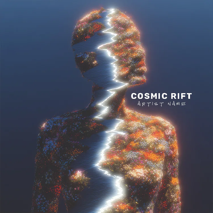 Cosmic Rift custom Cover Art Work Abstract figure with cosmic patterns