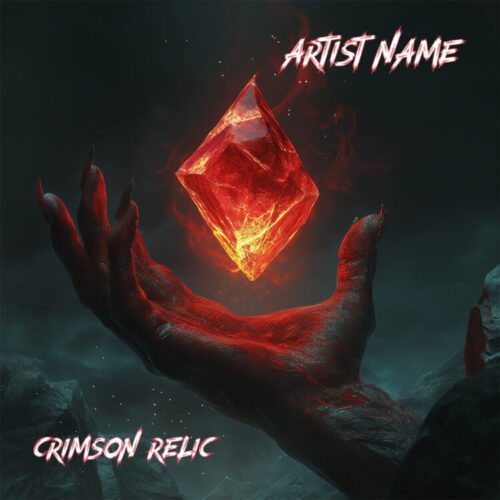 Crimson Relic - A dark and intense premade album cover for death metal, rock, and heavy music.