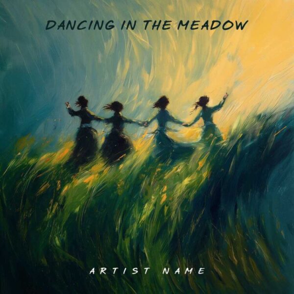 Dancing in the Meadow Album Cover - Serene and Customizable Design for Folk and Indie Artists