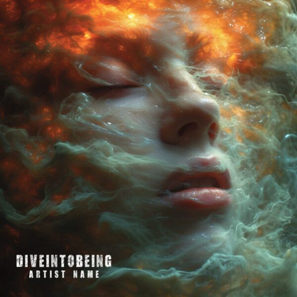 DiveInto Being - A meditative and atmospheric premade album cover for ambient and electronic music.