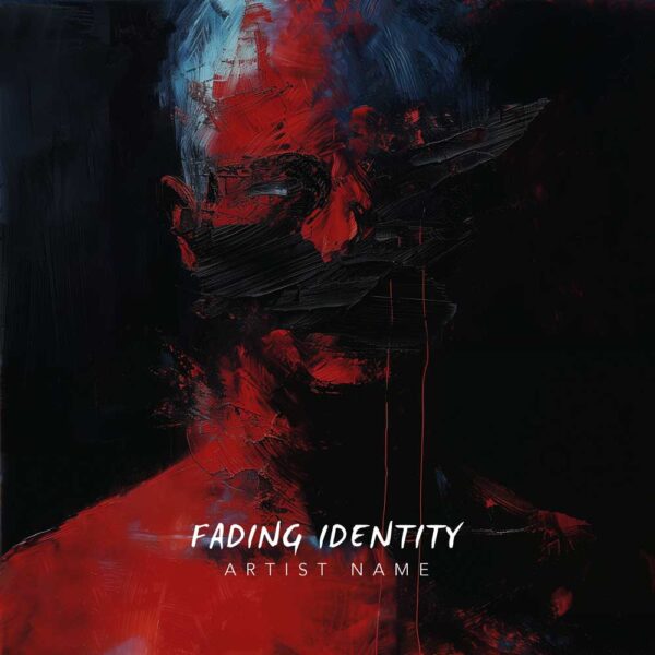 Fading Identity - A dark and intense premade album cover for metal, death metal, and hard rock music.