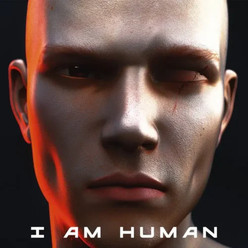 I Am Human - Premade Album Cover with a modern abstract design for music genres.