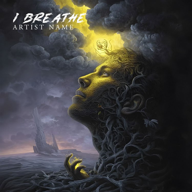 I Breathe dark vine figure rising album cover art dark vine figure rising album cover art - I Breathe gothic fantasy design for metal and post-rock artists