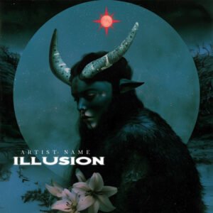 Gothic album cover art - Illusion dark cinematic design for musicians