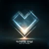 A glowing crystalline heart shape with blue and golden light rays, set against a dark cosmic background, symbolizing eternal energy and depth.