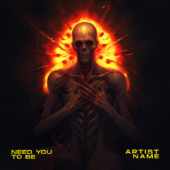 Vibrant metal cover art with bold text 'Need You Cover Art', 'artist name', and 'music' against a dark background.