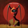 surreal masked figure red album cover art - Pretending single eye mask dark surrealist design for alternative and gothic artists