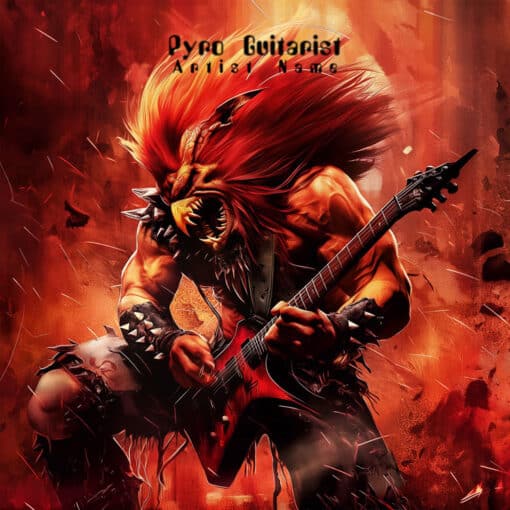 Pyro Guitarist The text on the Cover Art is just a placeholder, your title and logo will be added to the design after purchase. You will also get the Cover Art image without the logo and text which you can use for other promotional content. This Cover Art size is 3000 x 3000 px, 300 dpi, JPG/PNG, and can be used on all major music distribution websites