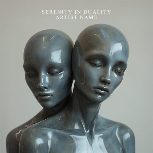 Serenity in Duality - A tranquil yet dynamic premade album cover for chill EDM, rock, and post-rock music.