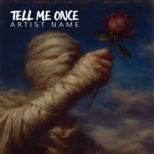 dark romantic rose album cover art - Tell Me Once classical painting style design for R&B, indie pop, and dark pop artists