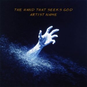 Reaching hand in dark background