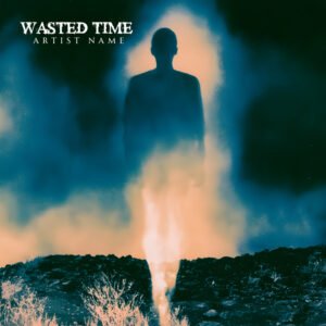 ghostly figure album cover art - Wasted Time dark ethereal design for post-rock and alternative artists