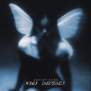 dark butterfly wings album cover art - Who Decides ethereal mysterious design for dark pop artists