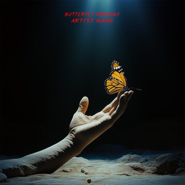 Butterfly Harmony Album Cover featuring a glowing butterfly resting on a hand under soft light.