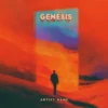 A silhouette of a person walking toward a giant glowing cosmic portal within a vivid orange landscape, optimized as cinematic electronic album cover art.