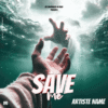 underwater reaching hand album cover art - Save Me teal ocean drama design for pop and R&B artists
