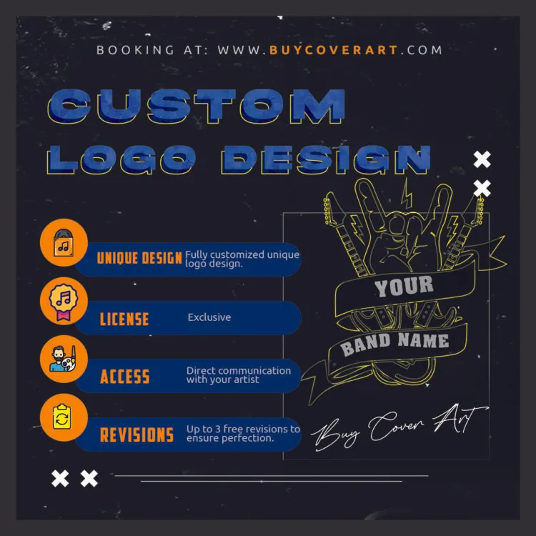 Custom Logo Design service with exclusive license for bands and music artists