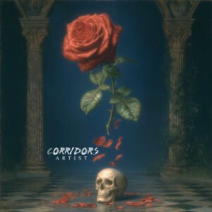 dark rose skull gothic album cover art - Corridors dark romantic design for gothic and metal artists