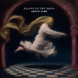 An atmospheric Escape of the Room music cover art featuring a mysterious doorway or a dimly lit psychological space.