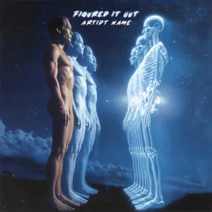 glowing skeleton evolution album cover art - Figured It Out cinematic concept design for indie and pop artists