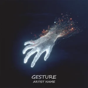 A minimalist Gesture music cover art featuring a symbolic hand gesture against a textured, atmospheric background with soft lighting.