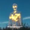 Glass of Divinity - Spiritual Ambient Album Cover - A spiritual music album cover featuring a transparent human figure filled with glowing golden lights, standing among tall grass under a bright blue sky.