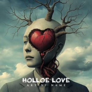 Hollow Love - Dark Romance Album Cover - a person with a heart on their head