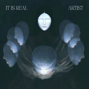 mystical mask orb light album cover art - It Is Real ethereal spiritual design for electronic and cinematic artists