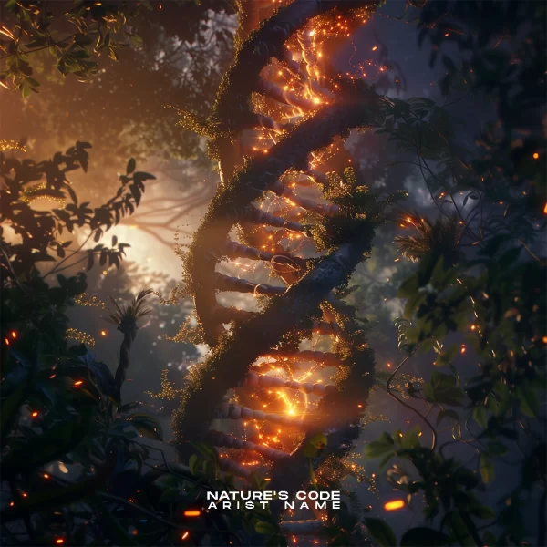 Nature's Code Pre-Made Album Cover - DNA Design for Ambient and Experimental Music