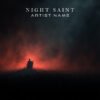 A mystical Night Saint music cover art featuring a dark, saint-like figure shrouded in shadows and moonlight.