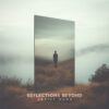 Reflections Beyond - Surreal album cover featuring a lone figure reflected in a large mirror in a misty landscape.