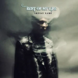 A dark album cover featuring a mysterious silhouette of a man in a textured coat, his face obscured by a surreal, swirling cloud of ghostly smoke and motion blur in a moody, melancholic atmosphere.