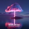 Revelation - A magical music album cover featuring a glowing pink and purple cloud with a beam of light over a small island in a calm sea at dusk.