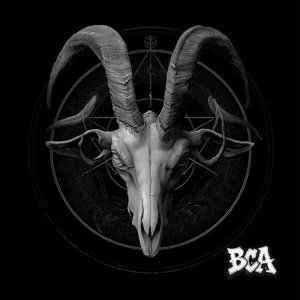 Silent Death Goatlord Ritual blank album cover artwork, customizable with title, featuring a goat skull in a ritual circle, perfect for Death Metal projects and instant download.
