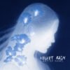 Velvet Rain Music Cover -Rain_Album_Cover_Art featuring a glowing white female profile silhouette with soft blue flowers woven into her hair against a deep indigo background.