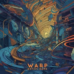 Warp - Premade Album Cover featuring a futuristic and dynamic design for electronic and experimental music.