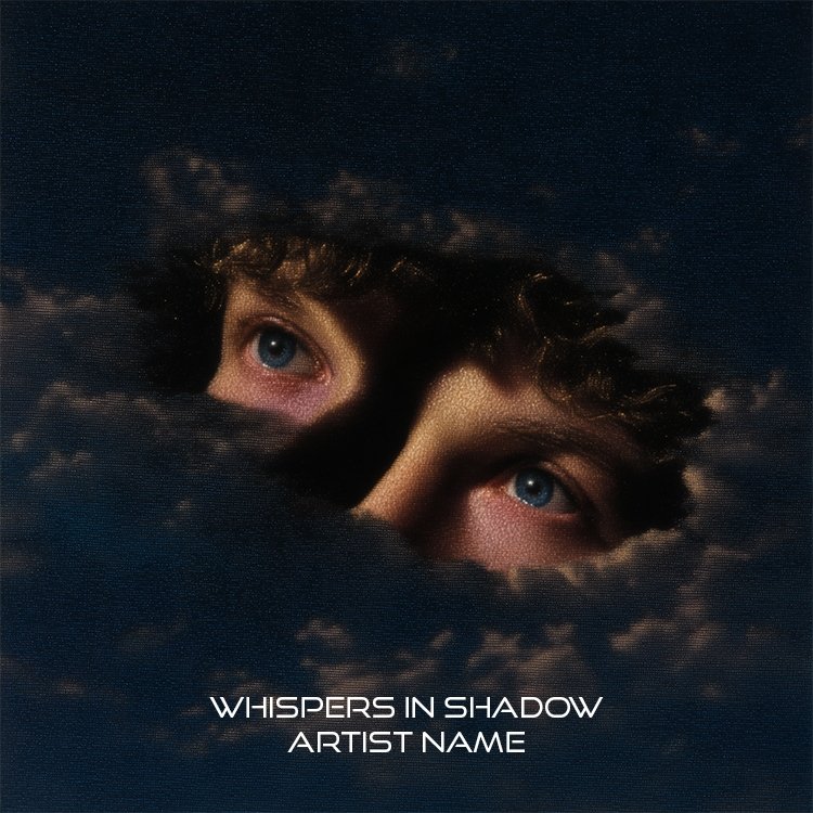 A mystical Aquatic Veil music cover art featuring fluid, watery textures and a translucent, ethereal veil effect in deep blue tones.