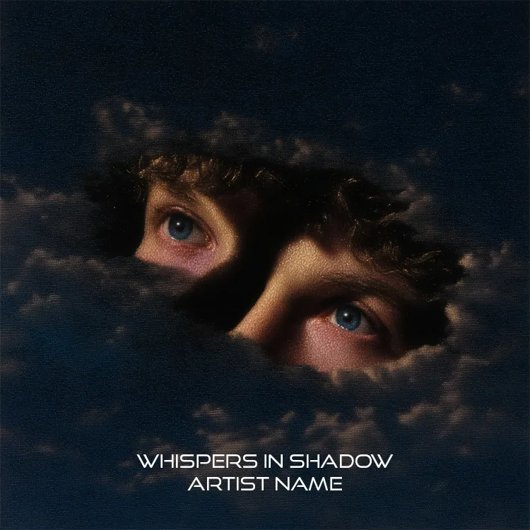 A mystical Aquatic Veil music cover art featuring fluid, watery textures and a translucent, ethereal veil effect in deep blue tones.